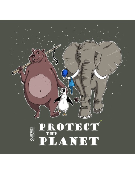 Bio und Fair V-Ausschnitt T-Shirt AWARA "Protect the planet"