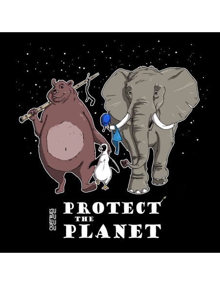 Bio und Fair V-Ausschnitt T-Shirt AWARA "Protect the planet"