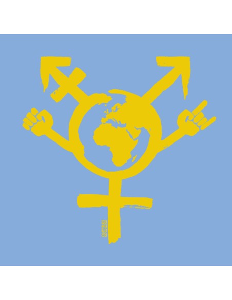 T-shirt équitable coton bio col V AWARA "Egalita Powa"