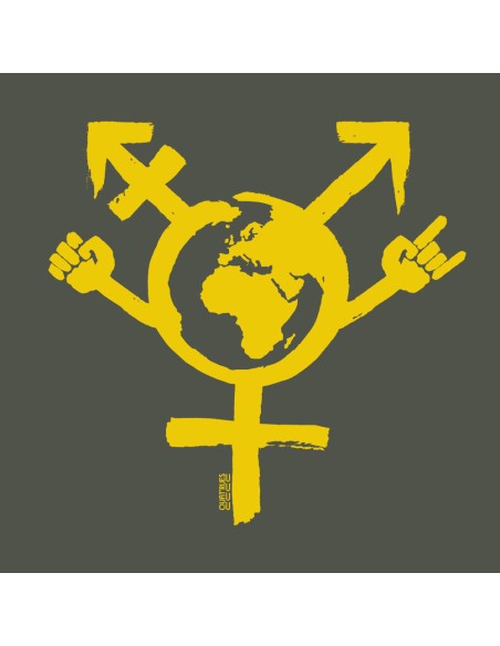 Bio und Fair V-Ausschnitt T-Shirt AWARA "Egalita Powa"