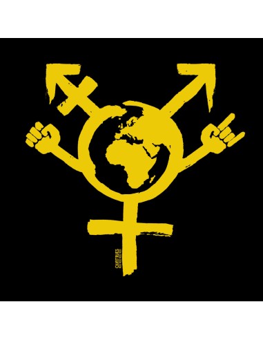 T-shirt équitable coton bio col V AWARA "Egalita Powa"