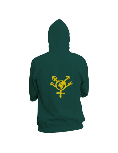 Fair and organic zipped hoodie BOSTON "Egalita Powa"