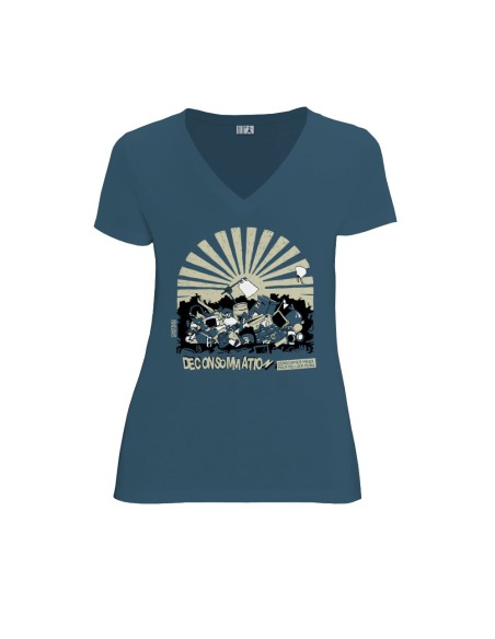 Bio und Fair V-Ausschnitt T-Shirt AWARA "Déconsommation"