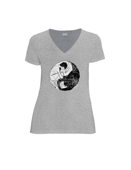 Bio und Fair V-Ausschnitt T-Shirt AWARA "Yin & Yang"