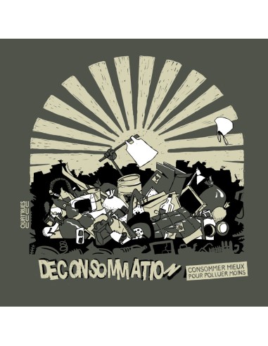 T-shirt équitable coton bio col V AWARA "Déconsommation"
