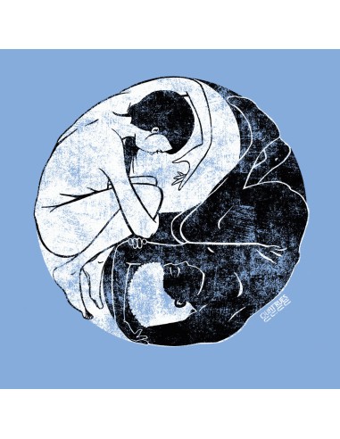 Organic and fair V-neck T-shirt AWARA "Yin & Yang"