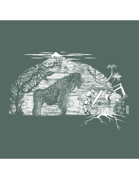 T-shirt coton bio éthique ABASAN "Gare au gorille"