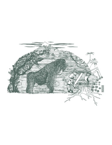 T-shirt coton bio éthique ABASAN "Gare au gorille"