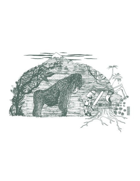 Organic & fairtrade Tee-shirt ABASAN "Gare au gorille"