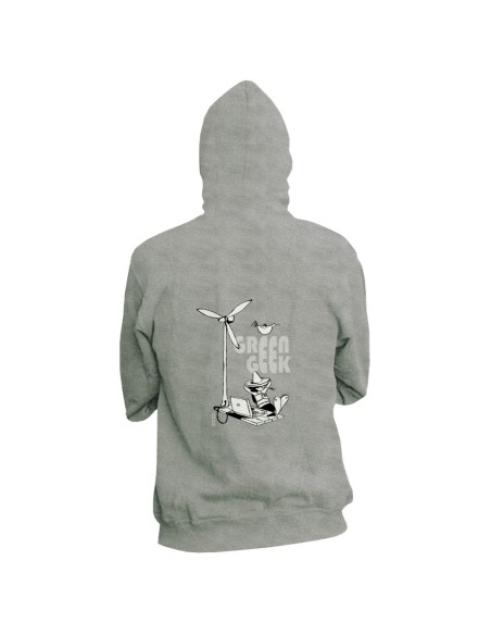 Fair and organic zipped hoodie BOSTON "Green Geek"