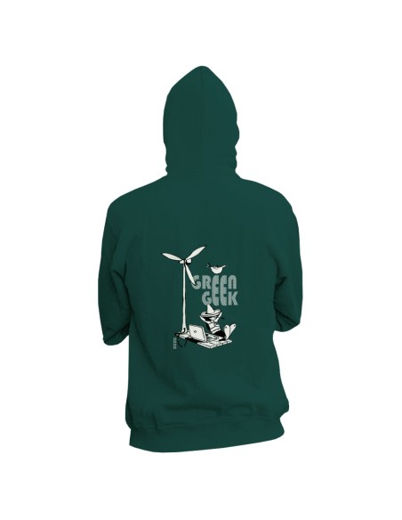 Fair and organic zipped hoodie BOSTON "Green Geek"
