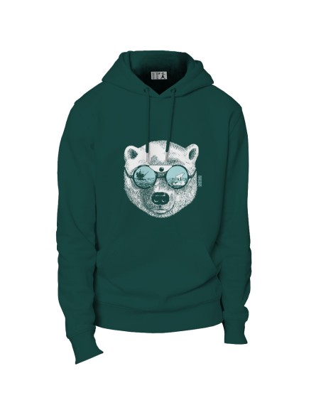 Ethical organic hoodie JAISALMER "La peau de l'ours"