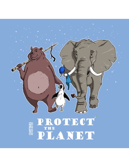 T shirt bébé bio équitable JOAO "Protect the planet"