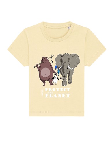 T shirt bébé bio équitable JOAO "Protect the planet"