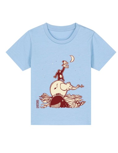 Bio und Fair Baby T Shirt JOAO "Décrocher la lune"
