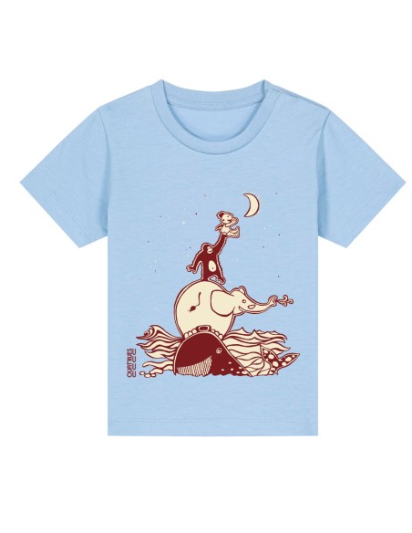 Organic and ethical baby T-shirt JOAO "Décrocher la lune"