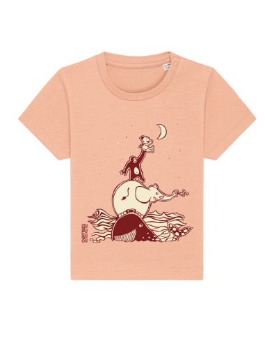 Organic and ethical baby T-shirt JOAO "Décrocher la lune"