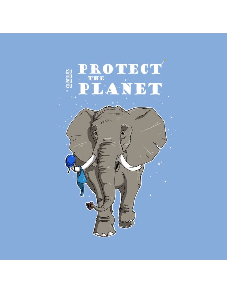 Fairtrade and organic baby bodysuit, T-shirt and bib set "Protect the planet"
