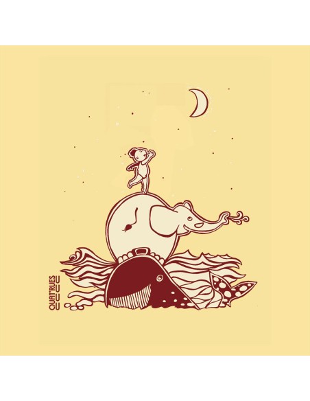 Set bébé Body-Tshirt-bavoir équitable et bio "Décrocher la lune"