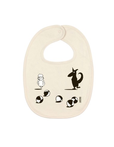 Organic and fair baby bib Quito "Jeux, tu, ils"