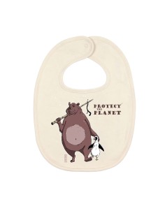 Organic and fair baby bib Quito "Protect the planet"