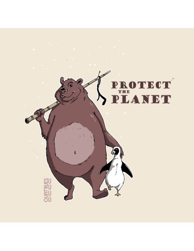 Organic and fair baby bib Quito "Protect the planet"