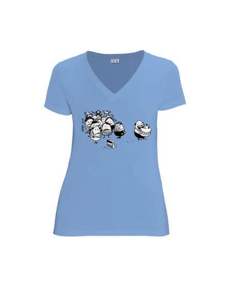 Bio und Fair V-Ausschnitt T-Shirt AWARA "La part du gâteau"
