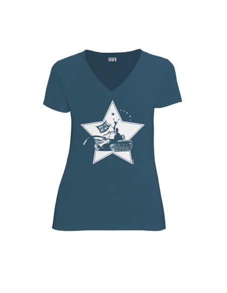 T-shirt équitable coton bio col V AWARA "Make Love"