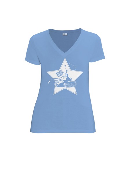 T-shirt équitable coton bio col V AWARA "Make Love"