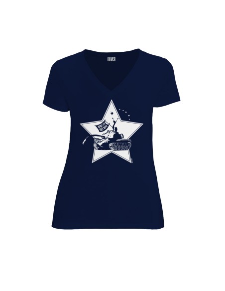 T-shirt équitable coton bio col V AWARA "Make Love"