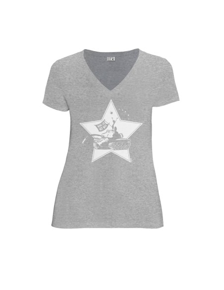 T-shirt équitable coton bio col V AWARA "Make Love"