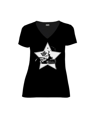 T-shirt équitable coton bio col V AWARA "Make Love"