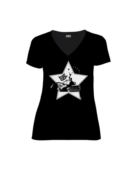 T-shirt équitable coton bio col V AWARA "Make Love"