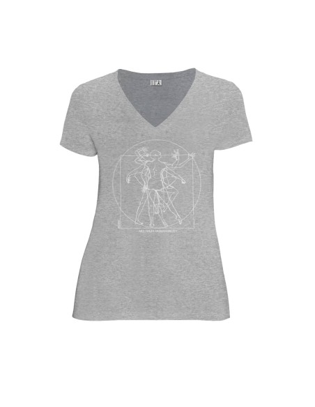 T-shirt équitable coton bio col V AWARA "Multiplex Humanum Est"