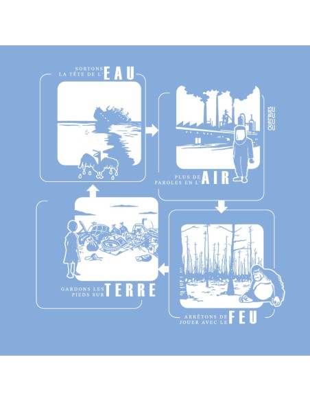 Organic and fair V-neck T-shirt AWARA "4 éléments"