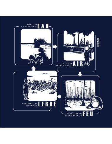 Bio und Fair V-Ausschnitt T-Shirt AWARA "4 éléments"