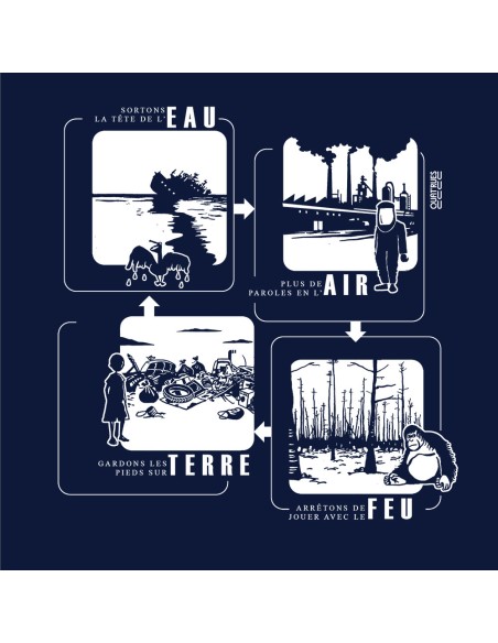 Organic and fair V-neck T-shirt AWARA "4 éléments"