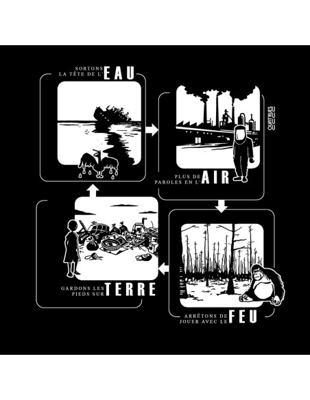 Organic and fair V-neck T-shirt AWARA "4 éléments"