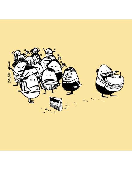 T-shirt équitable coton bio col V AWARA "La part du gâteau"