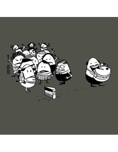 T-shirt équitable coton bio col V AWARA "La part du gâteau"