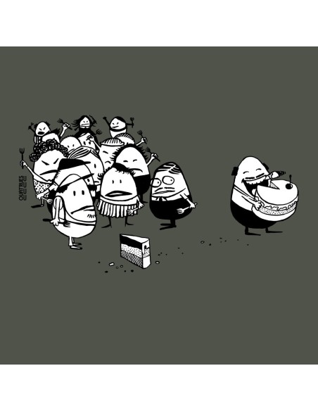 T-shirt équitable coton bio col V AWARA "La part du gâteau"