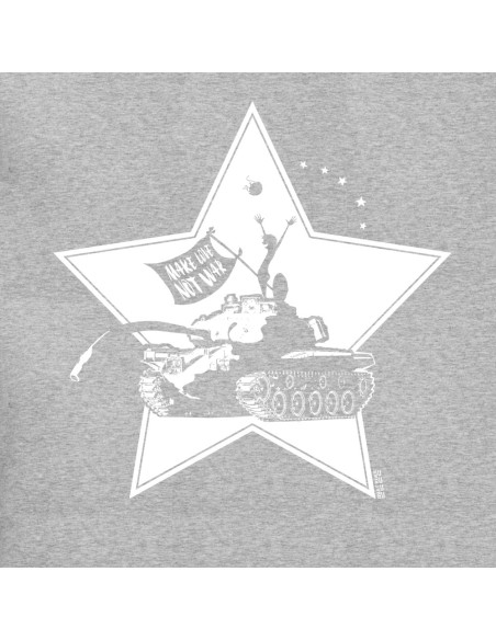 T-shirt équitable coton bio col V AWARA "Make Love"