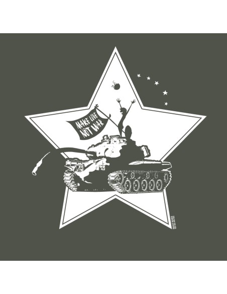 T-shirt équitable coton bio col V AWARA "Make Love"