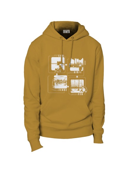 Ethisches Bio-Kapuzensweatshirt JAISALMER "4 éléments"