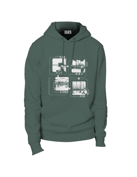 Ethical organic hoodie JAISALMER "4 éléments"