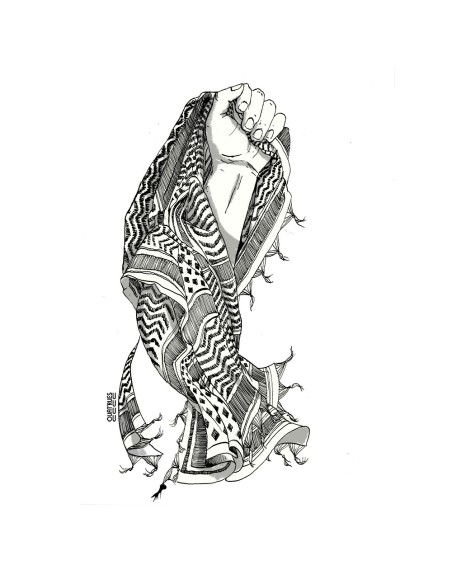 T-shirt bio équitable DOUALA "Keffieh - Gaza 1"