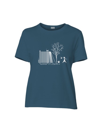 Fair-trade und Bio-/Recycling-Baumwolle T-Shirt SEVILLA "Code Bar(b)re"