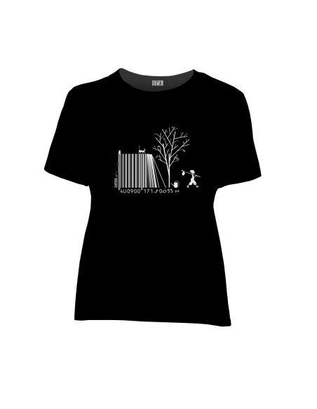 T-shirt coton bio/recyclé équitable Sevilla "Code Bar(b)re"