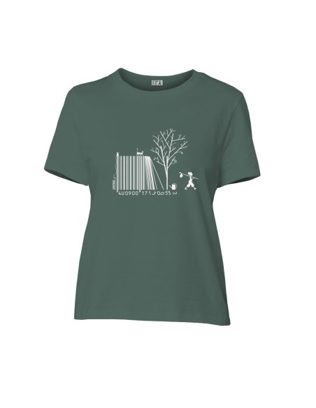Fair-trade und Bio-/Recycling-Baumwolle T-Shirt SEVILLA "Code Bar(b)re"