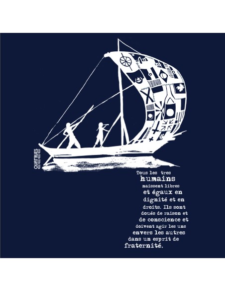 Fair-trade und Bio-/Recycling-Baumwolle T-Shirt SEVILLA "D'un seul souffle"